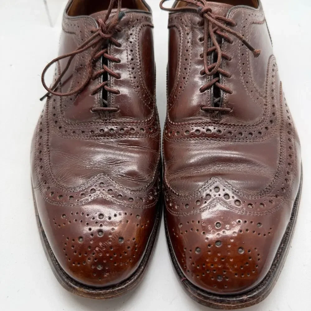 Allen Edmonds McAllister Shoes Men’s 11 D Brown Wingtip Leather Dress